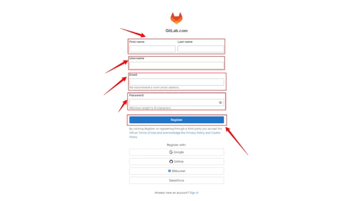 GitLab Account Creation